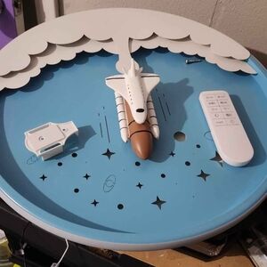 Rocket and Cloud Blue Wall Decor